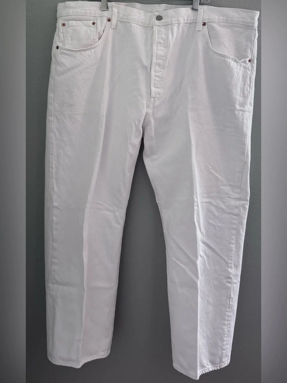Levi's Men's 501 White Straight Jeans, 46x30